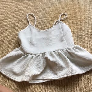 White Peplum Top